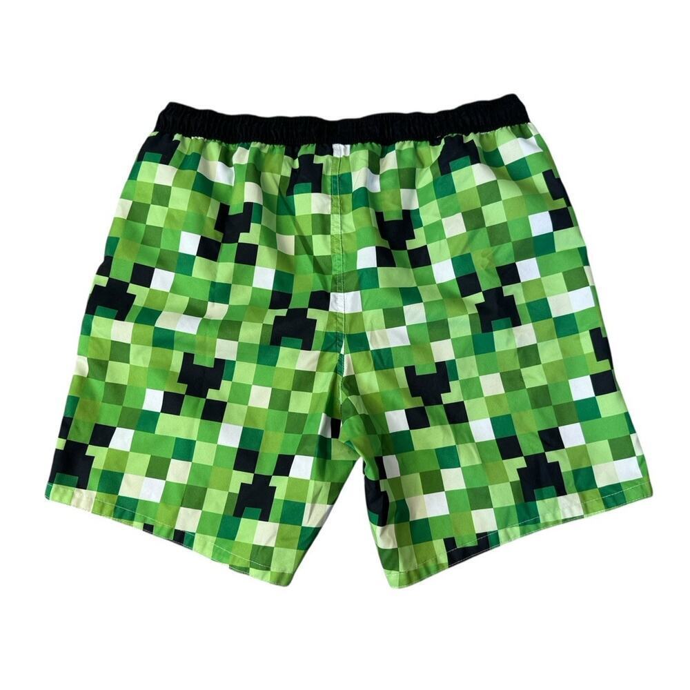 MINECRAFT Green Bikini Skirt Set With Visor Matching Men’s Swim Trunks S/L/XL - Picture 9 of 10